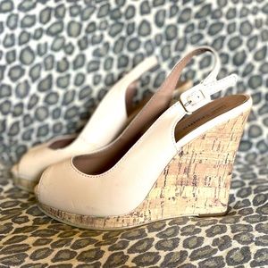 Beige Wedge Sandals